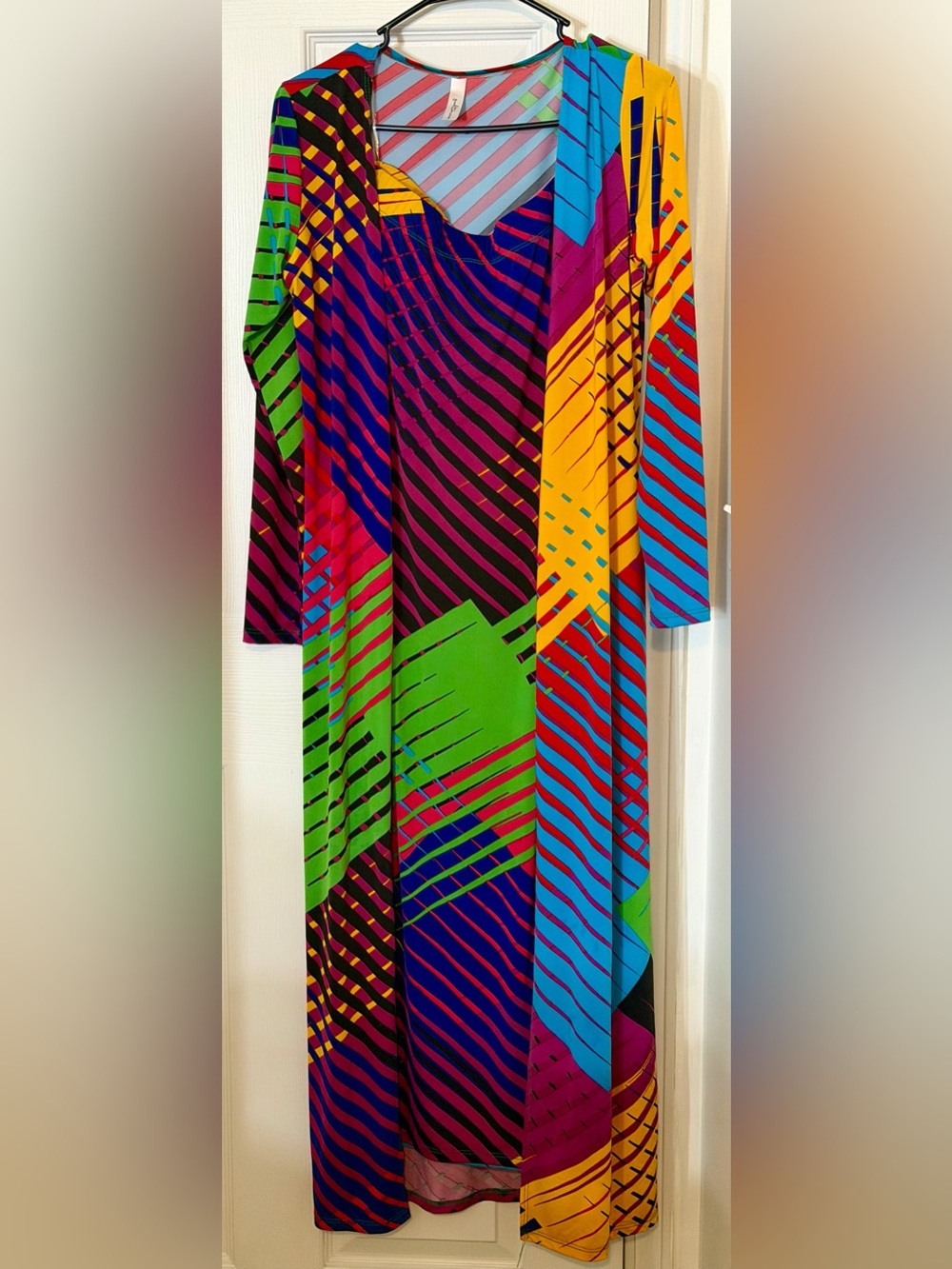 Bold Multicolor Striped Maxi Dress - Vibrant Casual Women's Dress